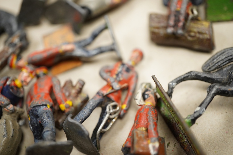 A scarce Heyde Guard Camp, comprising of twenty-two early 20th century 50mm lead soldiers